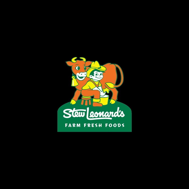 Stew Leonard's Vintage Farm Fresh Foods Logo with Cartoon Cow Travel Mug