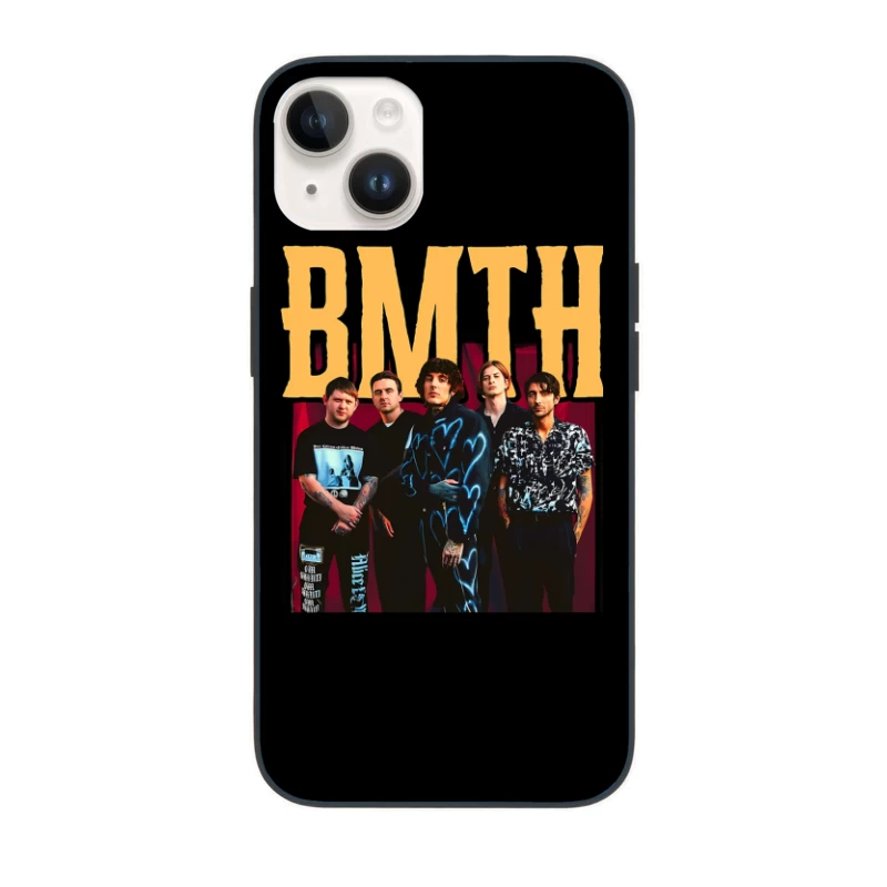 Bring Me The Horizon Band Promotional Photo With Yellow Text iPhone Case