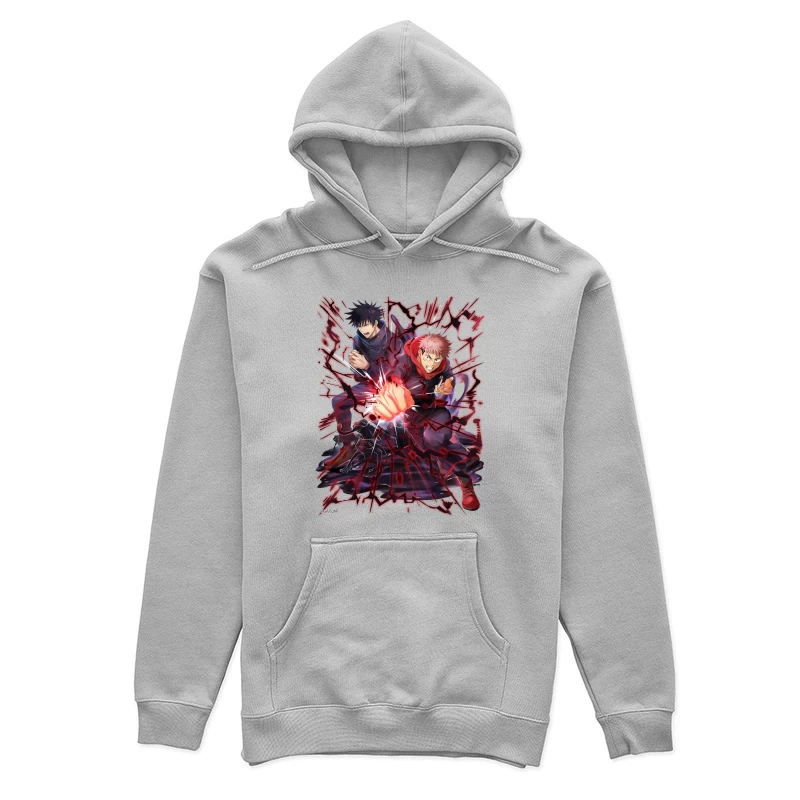 Energische Anime-Kämpfer mit roter Aura Damen Pullover Hoodie