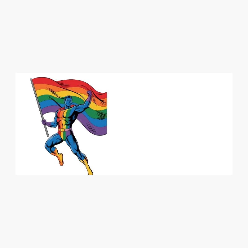 LGBTQ Superhero Soars with Rainbow Pride Flag Coffee Mug