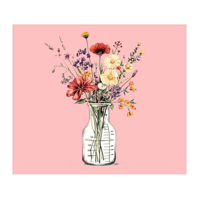 Vintage-Style Wildflower Arrangement in Measuring Glass Vase Tapestry