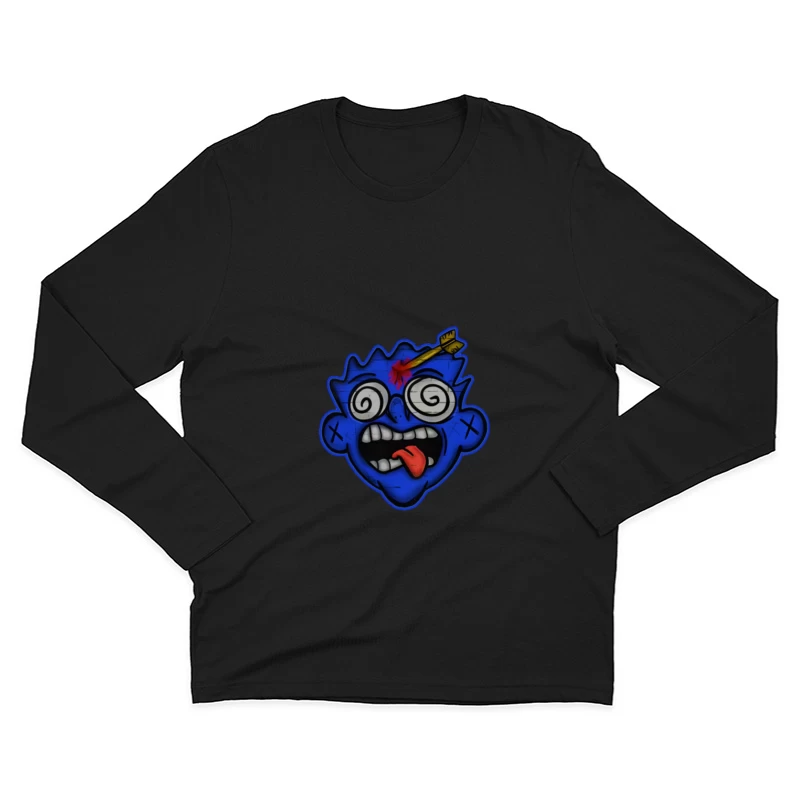 Faccia blu pazza con freccia Maglietta maniche lunghe Uomo