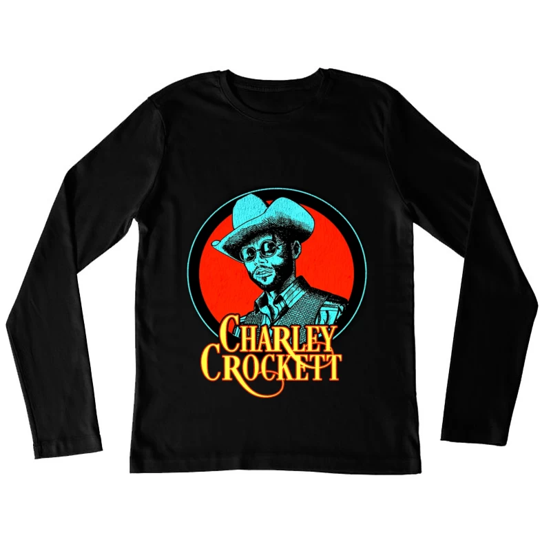 Vintage Charley Crockett Western Music Logo Design Female Long Sleeve T-Shirt