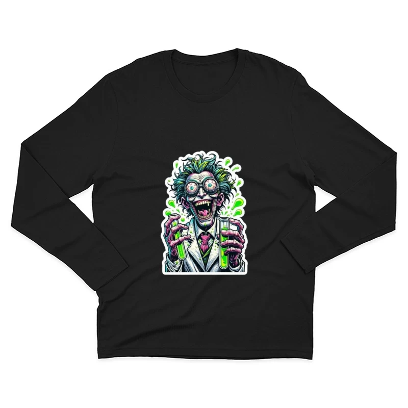 Verrückter Wissenschaftler mit Reagenzgläsern Herren Langarm T-Shirt