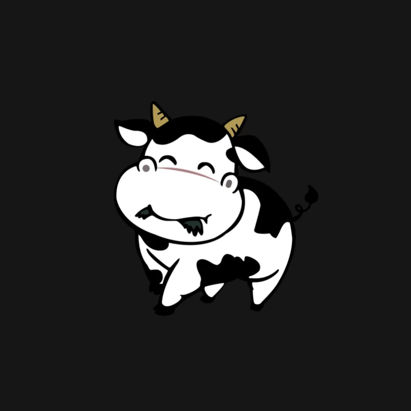Vache mignonne souriante avec des taches Homme Manches Longues T-Shirt