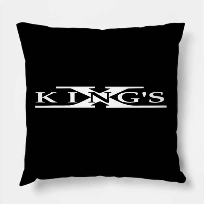 King's Text Logo Outline Design Throw Pillow