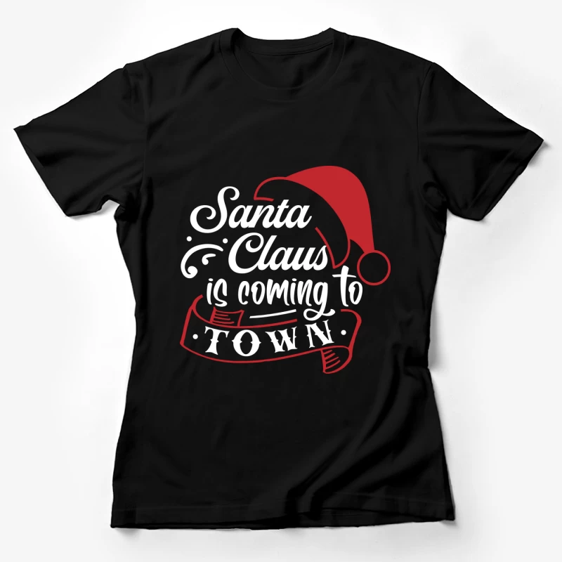 Santa Claus avec Chapeau Rouge Femme T-Shirt
