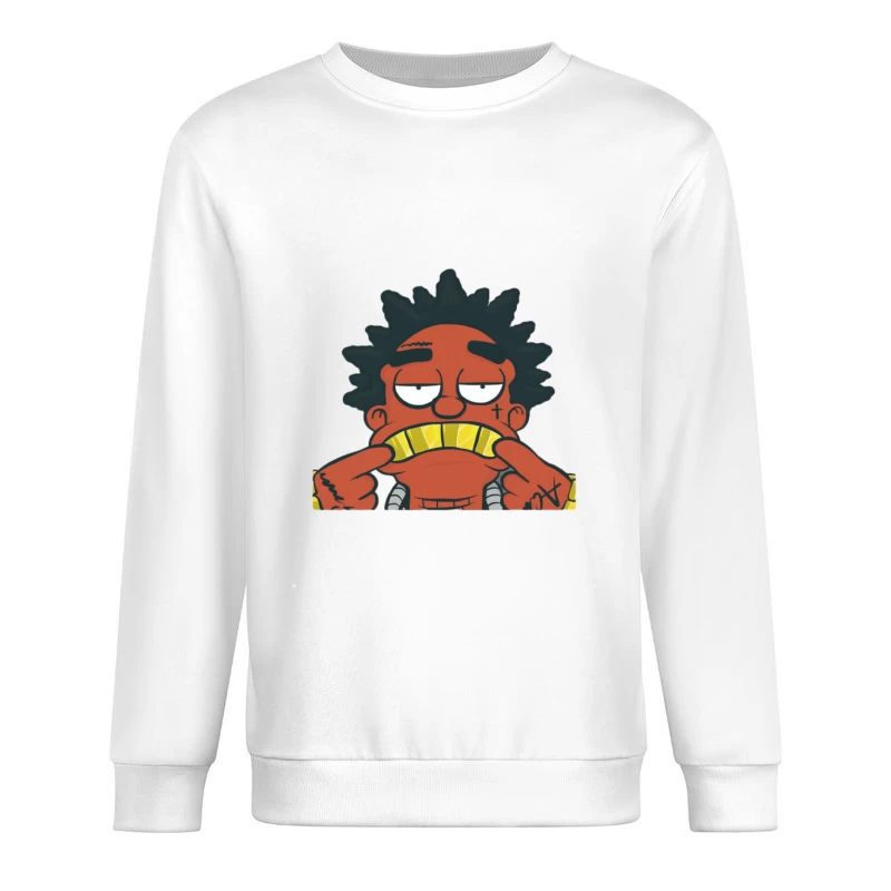 Personaggio dei cartoni animati con denti d'oro Felpa pullover Uomo