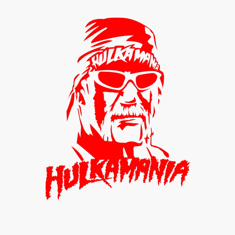 Iconic Red and White Graphic of Hulk Hogan's Hulkamania Cotton Tote Bag
