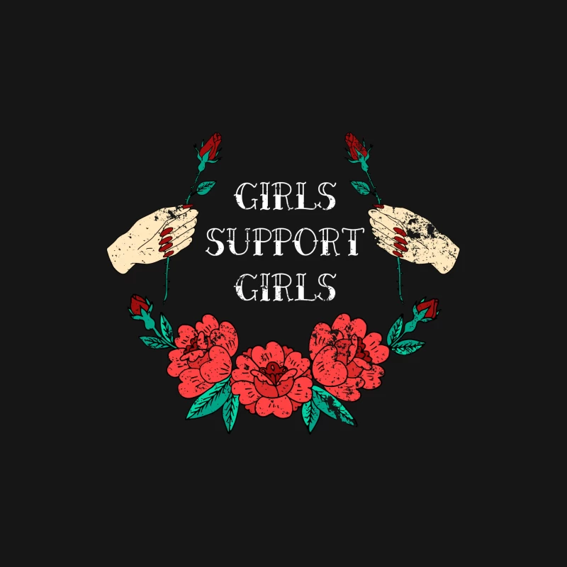 Solidarité Féminine avec Fleurs et Roses Femme Manches Longues T-Shirt
