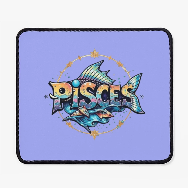 Colorful Pisces Zodiac Illustration Mouse Pad