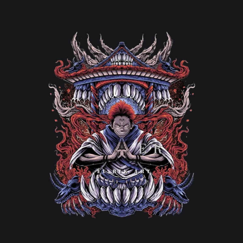 Mystische Kriegerkunst vor Tempel Herren Pullover Hoodie