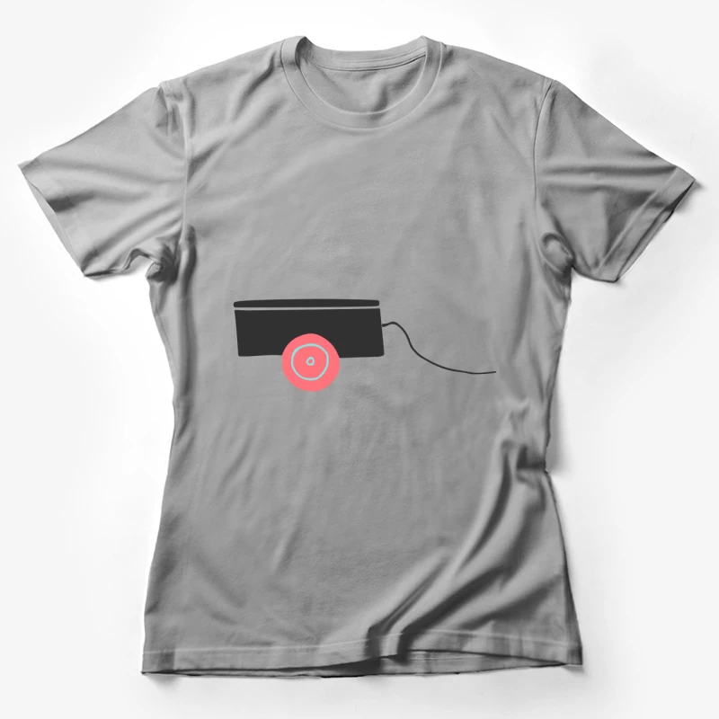 Charrette à roulettes noir et rouge Femme T-Shirt