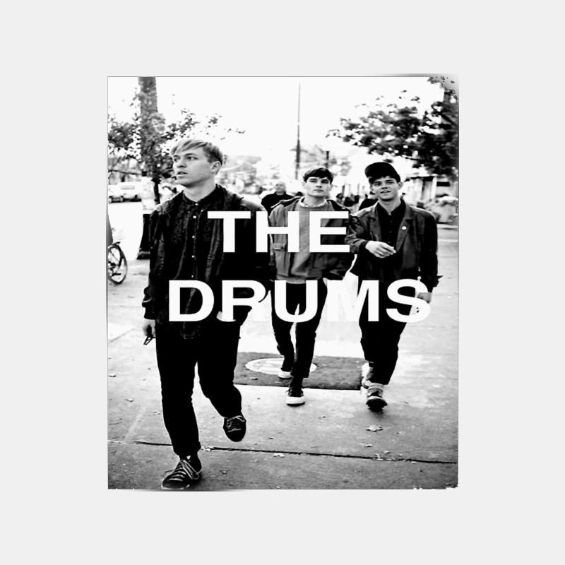 The Drums Band Members Walking on Street - Vintage Black and White Photo Male Tank Top