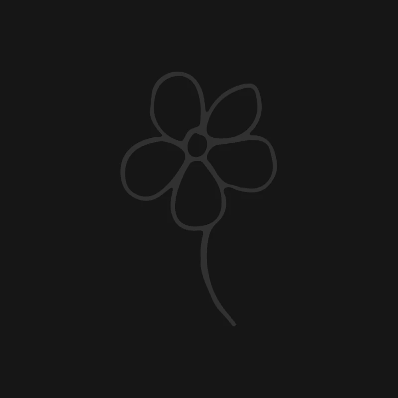 Fleur minimaliste en ligne noire Femme T-Shirt