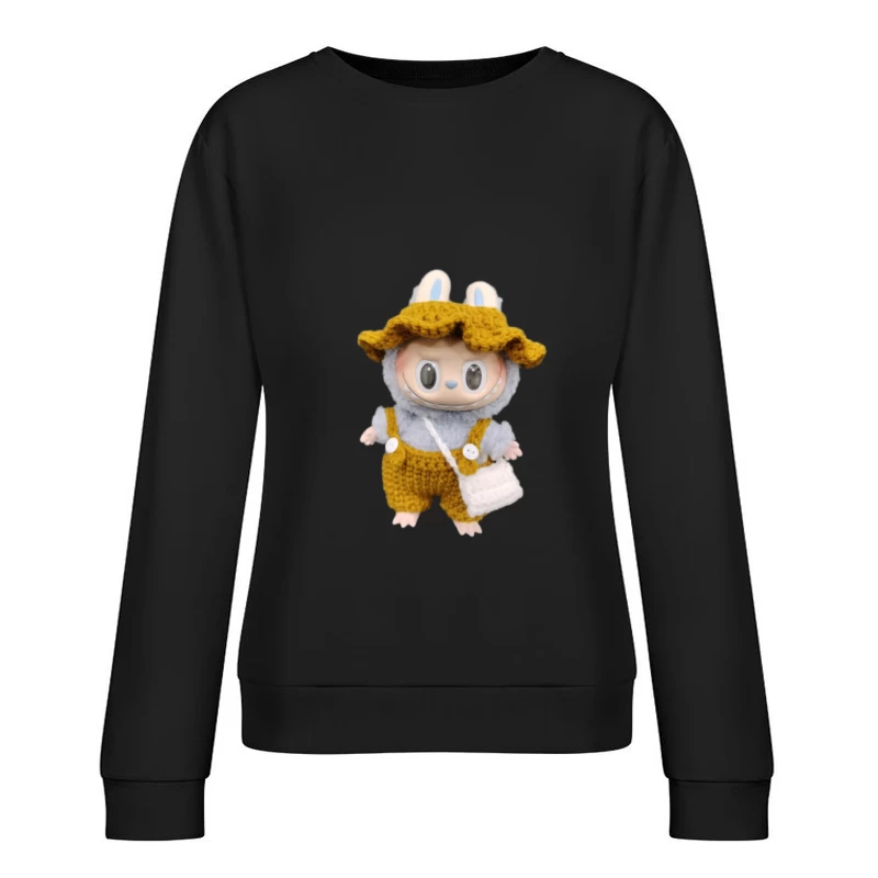Süße Puppe mit Häkelkleidung Damen Pullover Sweatshirt