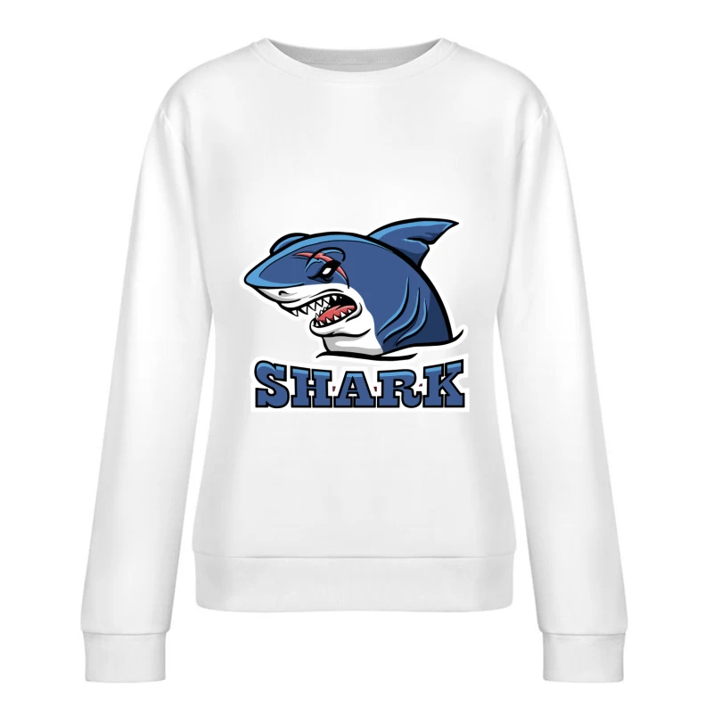 Aggressives Haifisch-Emblem Damen Pullover Sweatshirt