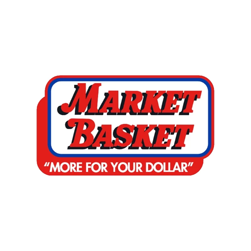 Vintage Market Basket Supermarket Logo with Slogan "More For Your Dollar" Tapestry