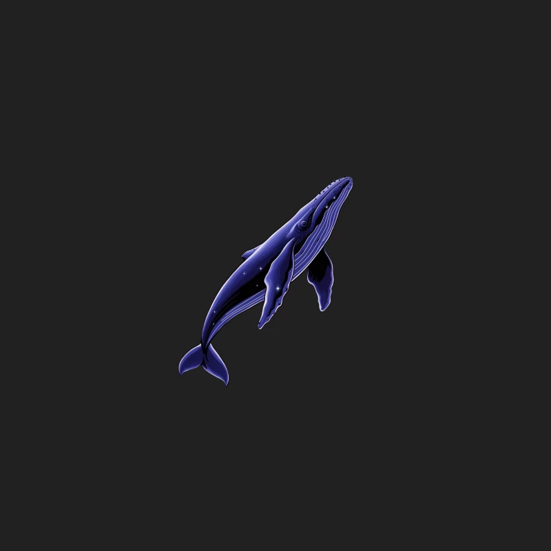 Artistic Blue Whale Under Starry Ocean Bucket Hat