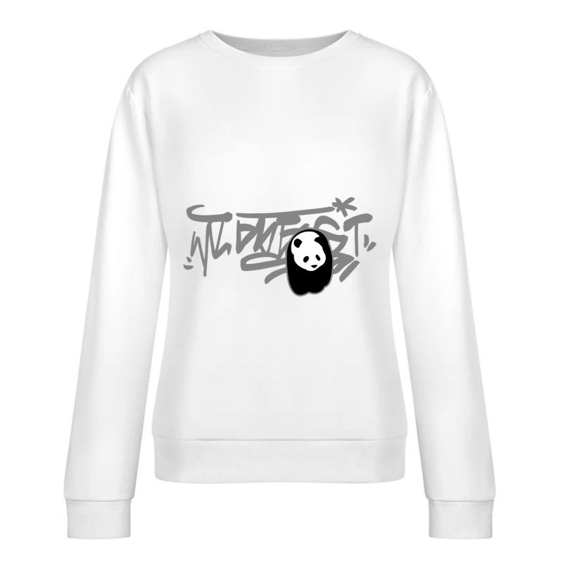 Graffiti-Panda-Design Damen Pullover Sweatshirt