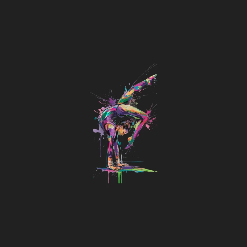 Vibrant Abstract Gymnast Painted with Splashes of Color Bucket Hat
