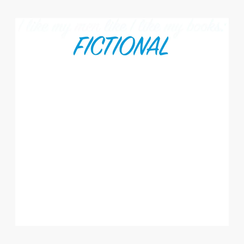 Simple Blue Fictional Text on White Throw Pillow