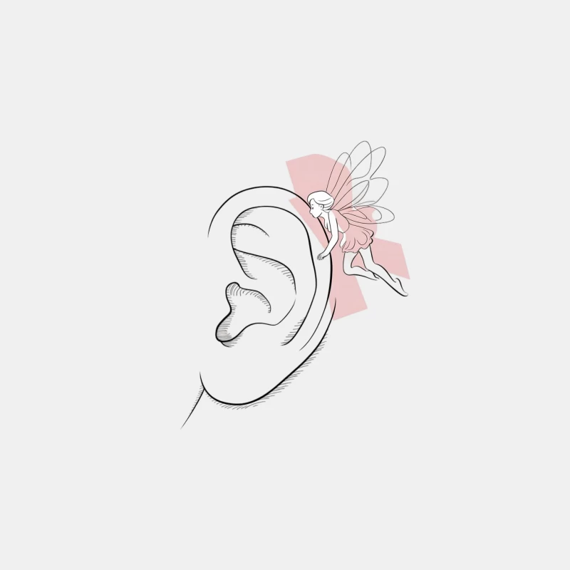 Whimsical Ear and Fairy Minimalist Illustration Male Tank Top