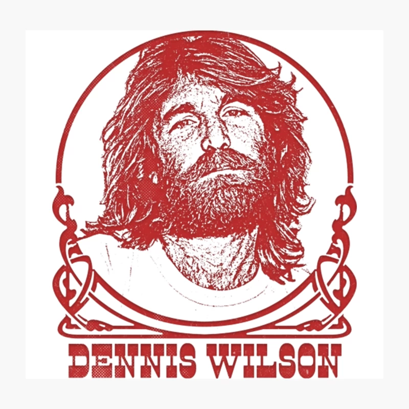 Dennis Wilson  Original Vintage Faded Style Design Throw Pillow