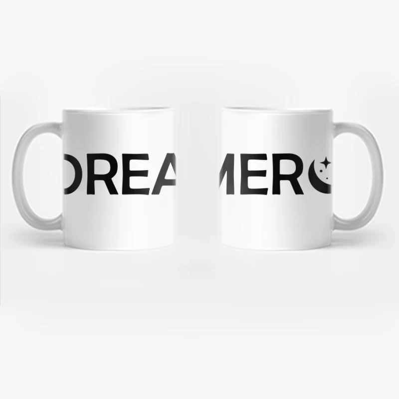 Minimalistic Night Illustration with Moon and Stars Coffee Mug