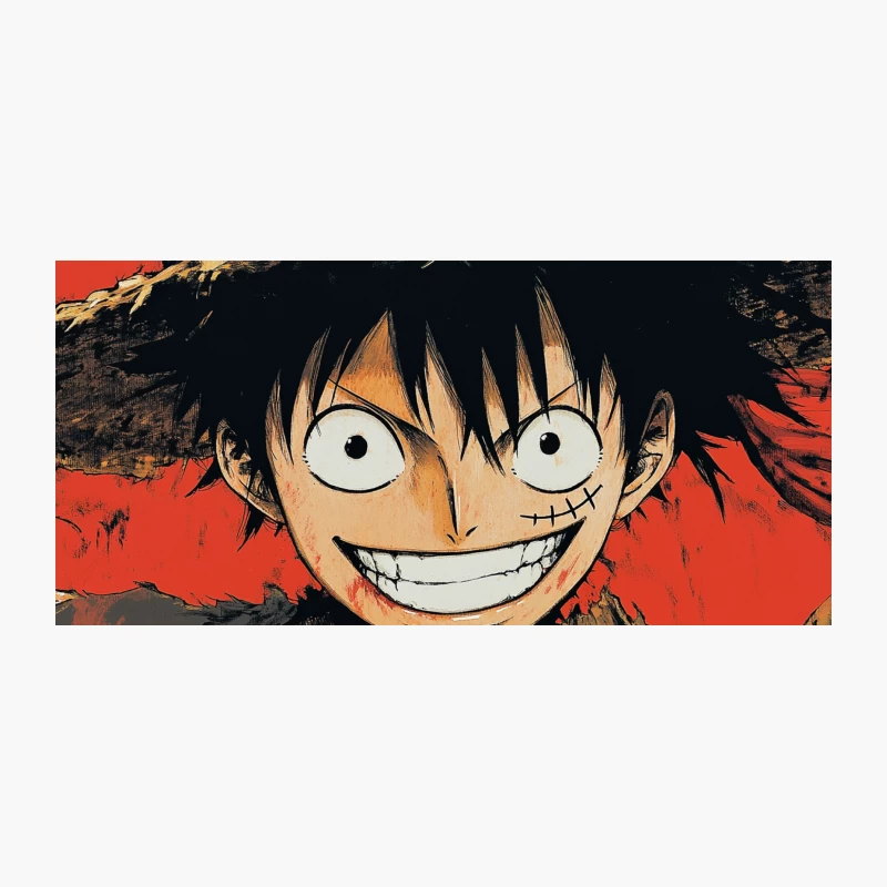 Grinning Straw Hat Pirate: One Piece Anime Character Portrait Coffee Mug