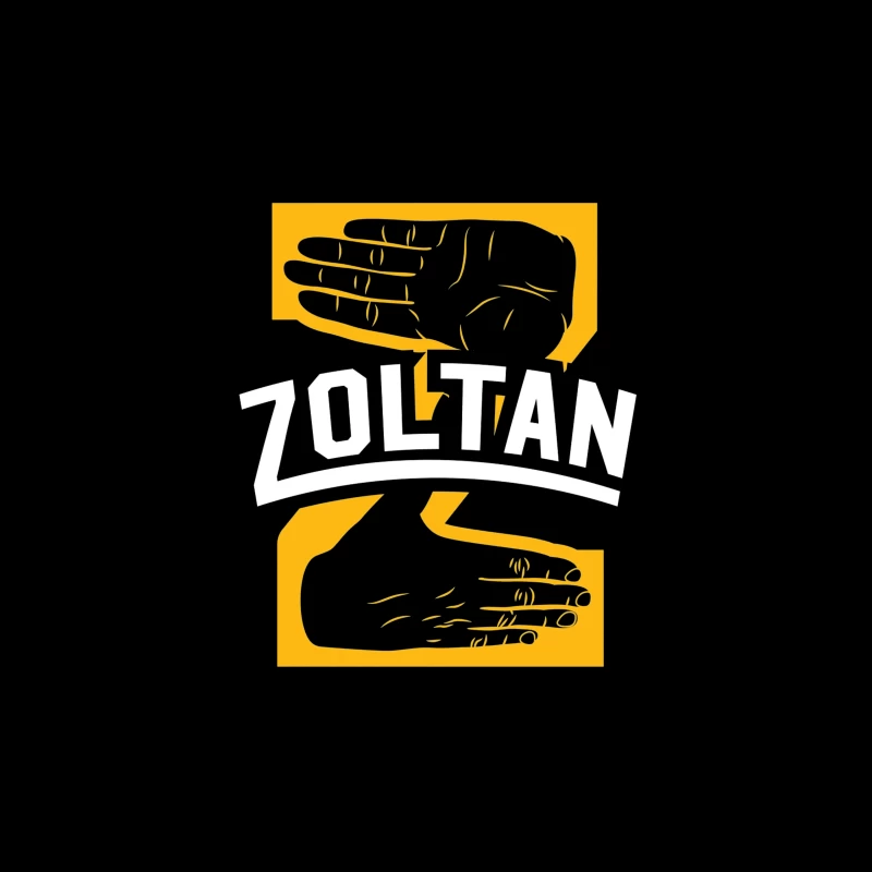 Zoltan Mystical Hand Reading Logo Design in Yellow and White Throw Pillow