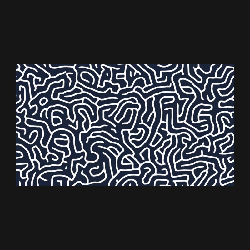 Intricate Maze-Like Abstract Pattern in Black and White trypophobia Desk Mat