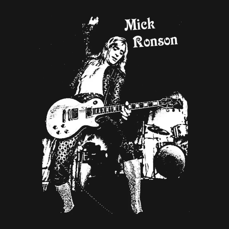 Black and White Sketch of Rock Musician with Electric Guitar Male T-Shirt