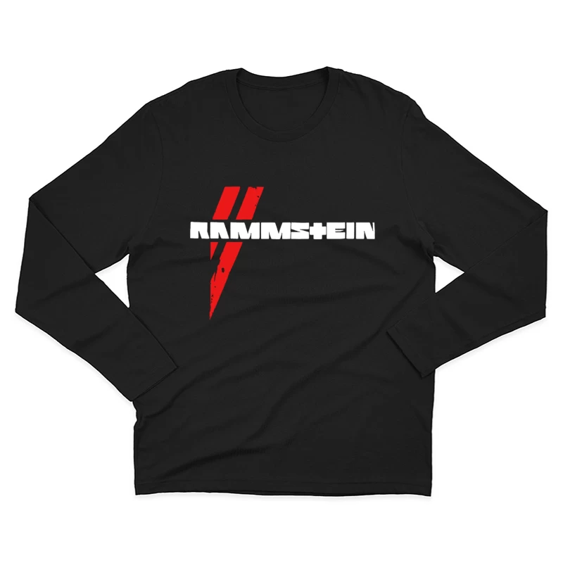 Rammstein Metal Band Logo in Red and White Male Long Sleeve T-Shirt