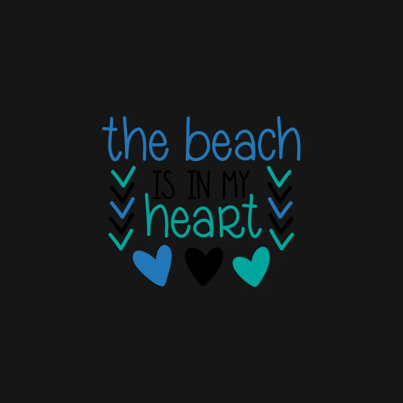 Design de plage moderne avec cœurs Femme T-Shirt