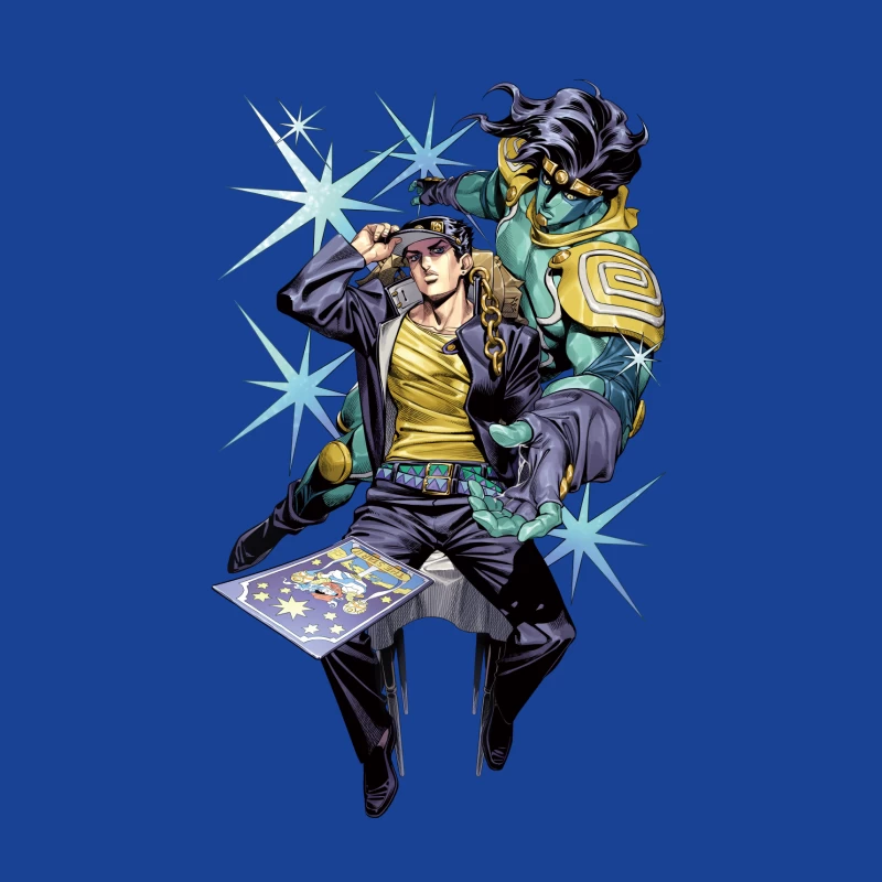 Anime-Charakter mit Stand Herren T-Shirt
