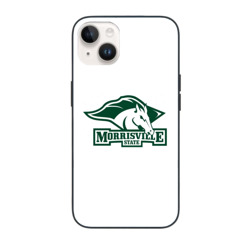 Morrisville State College Athletics Logo with White Horse Mascot iPhone Case