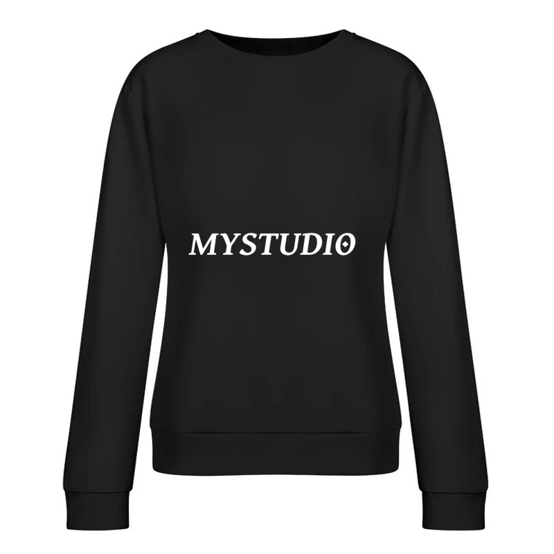 Logo-Design Weißes auf Schwarz Damen Pullover Sweatshirt
