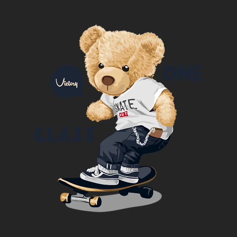Skateboard fahrender Plüschteddy Herren Pullover Sweatshirt