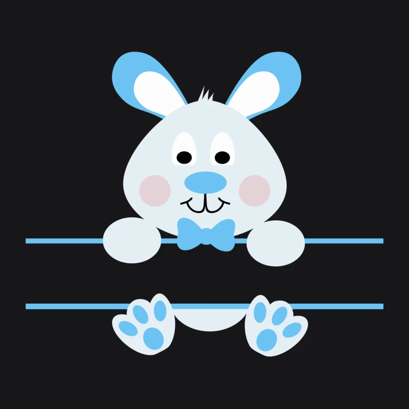 Lapin mignon avec nœud papillon bleu Femme Sweat à capuche