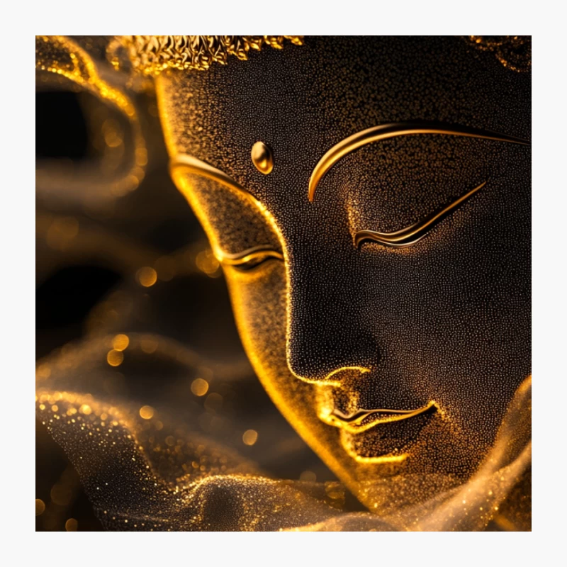 Glowing Golden Buddha Statue: A Spiritual Symbol of Tranquility Pin