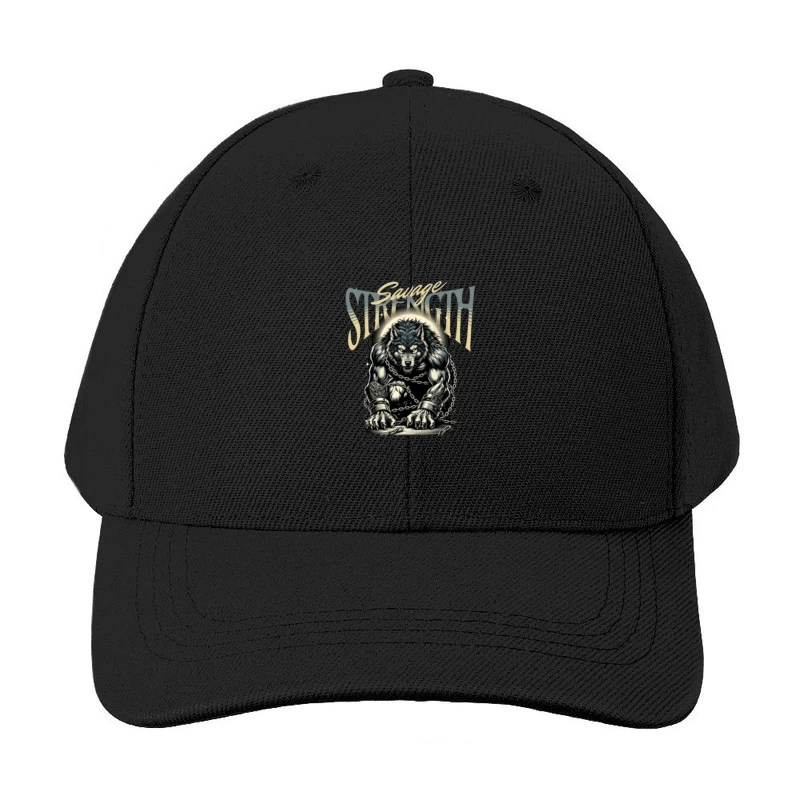 Savage Strength: Chained Werewolf Dark Art Baseball Cap