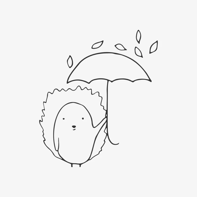 Hérisson sous un parapluie avec des feuilles Homme Sweat-shirt à enfiler
