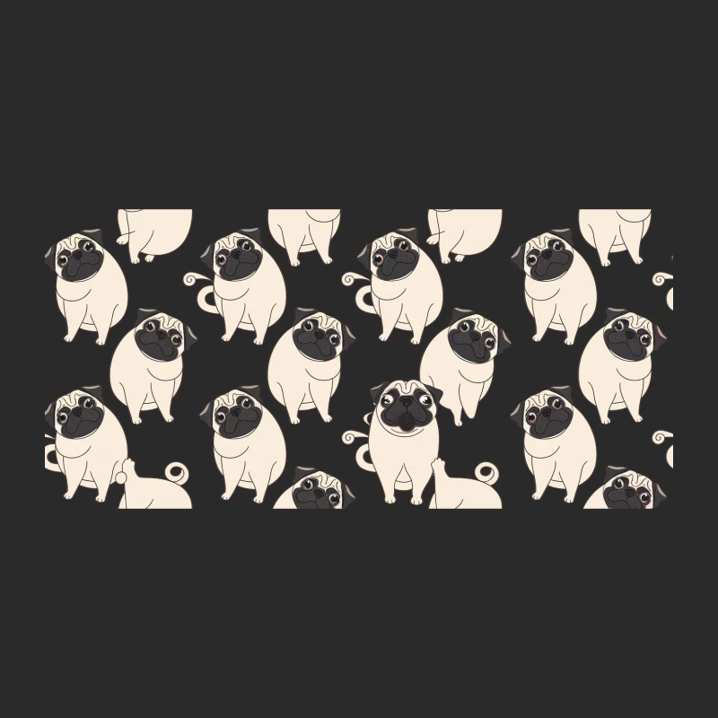 Cute Cartoon Pug Pattern Illustration Baseball Cap