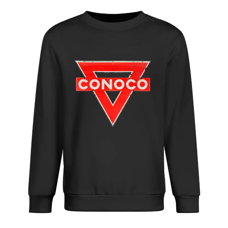 Vintage Conoco Gas Station Triangle Logo Sign Male Pullover Sweatshirt