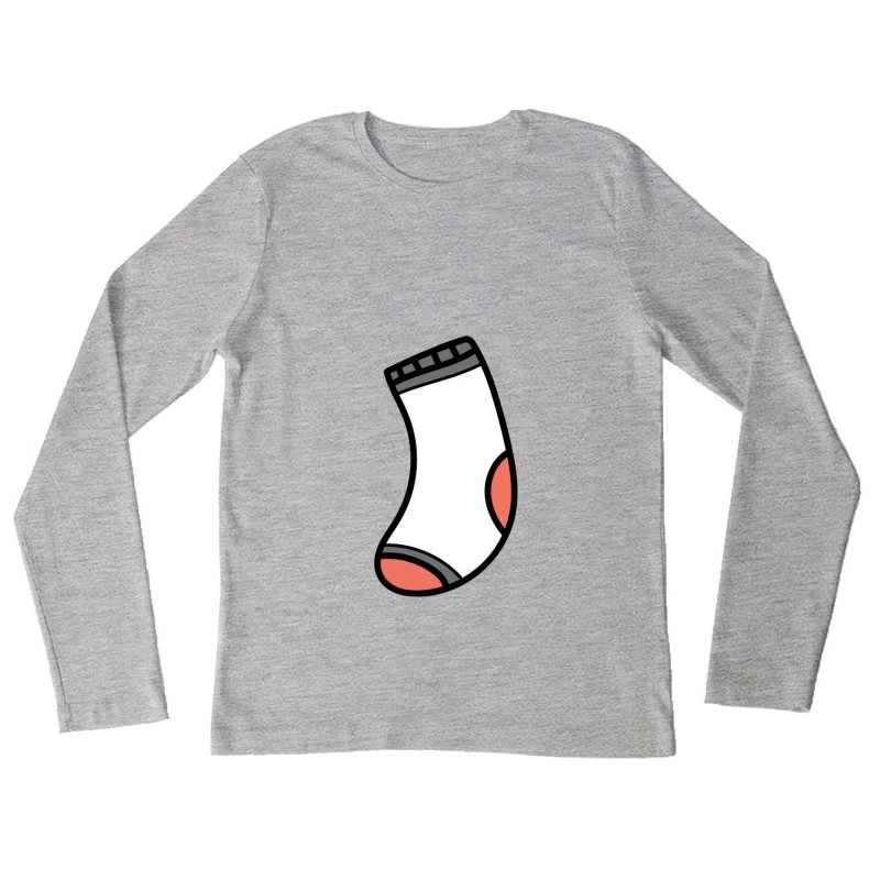 Chaussette blanche avec motifs colorés Femme Manches Longues T-Shirt