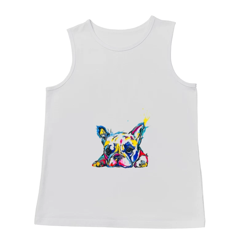 Bunter französischer Bulldoggen-Kunst Herren Tanktops