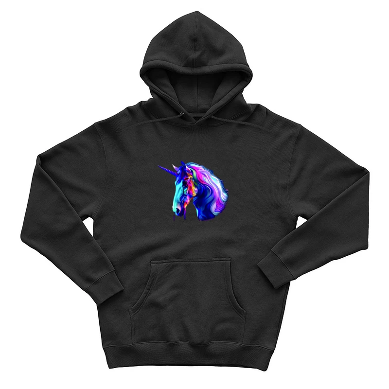 Abstrakter farbenfroher Einhornkopf Herren Pullover Hoodie