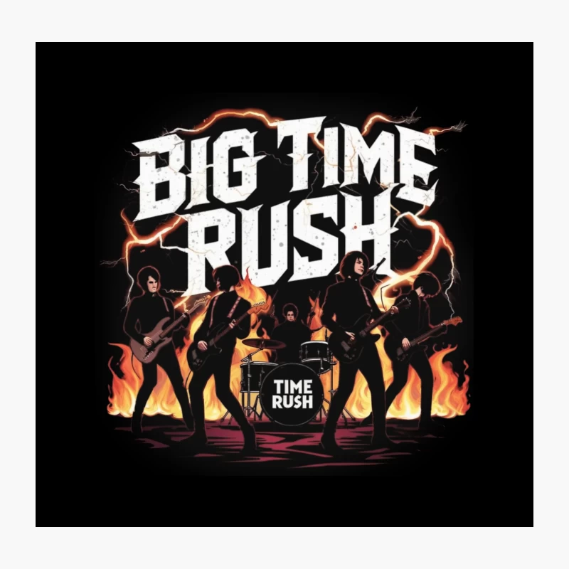 Rock Band Biug Time and Rush Throw Pillow