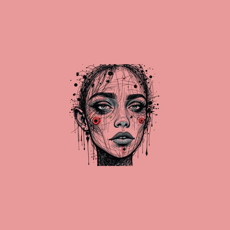 Futuristic Abstract Portrait Illustration iPhone Case
